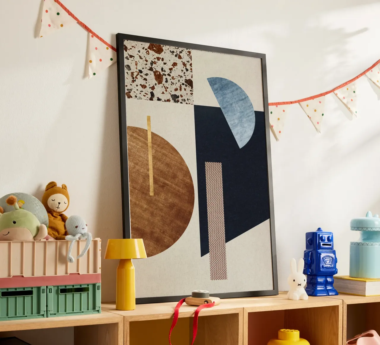 modern abstract art texture poster con telaio in legno da vintageshop