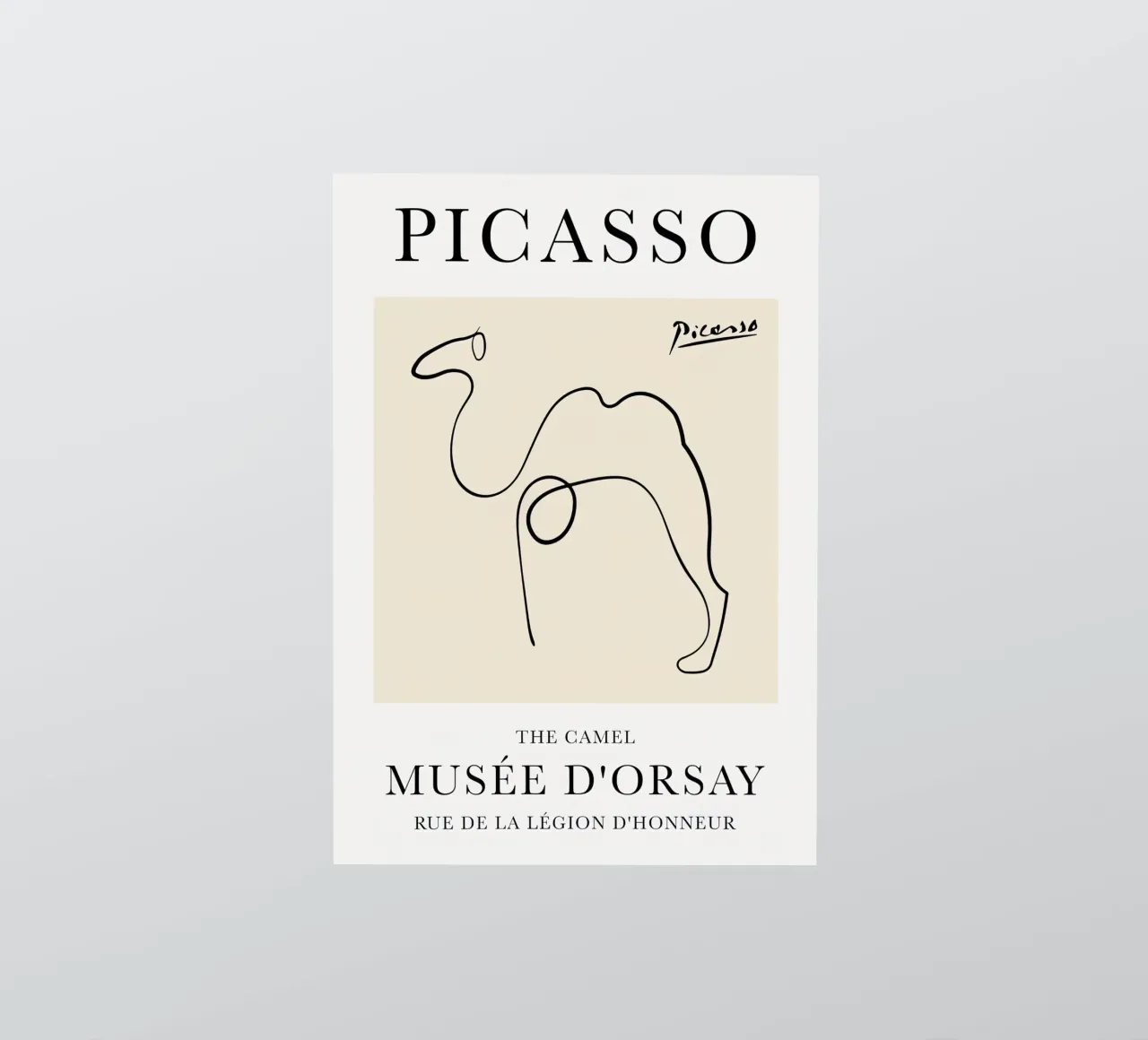 Linea di schizzo Picasso Camel adesivo da Jam Poster