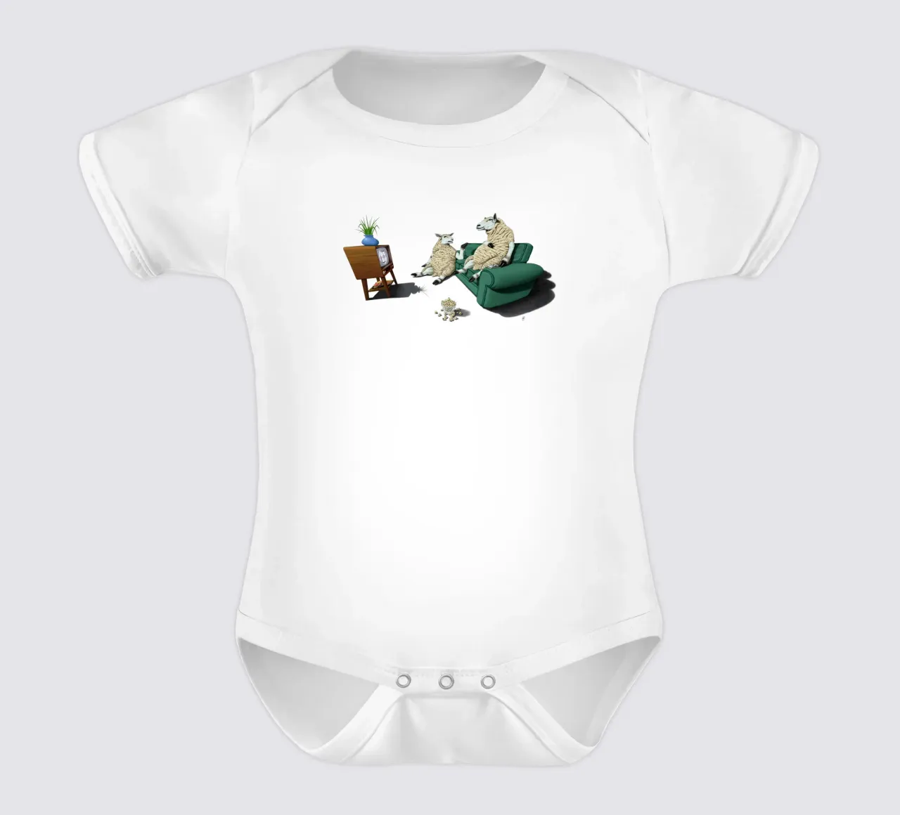 Sheep (Wordless) body neonato maniche corte da Rob Art | Illustration