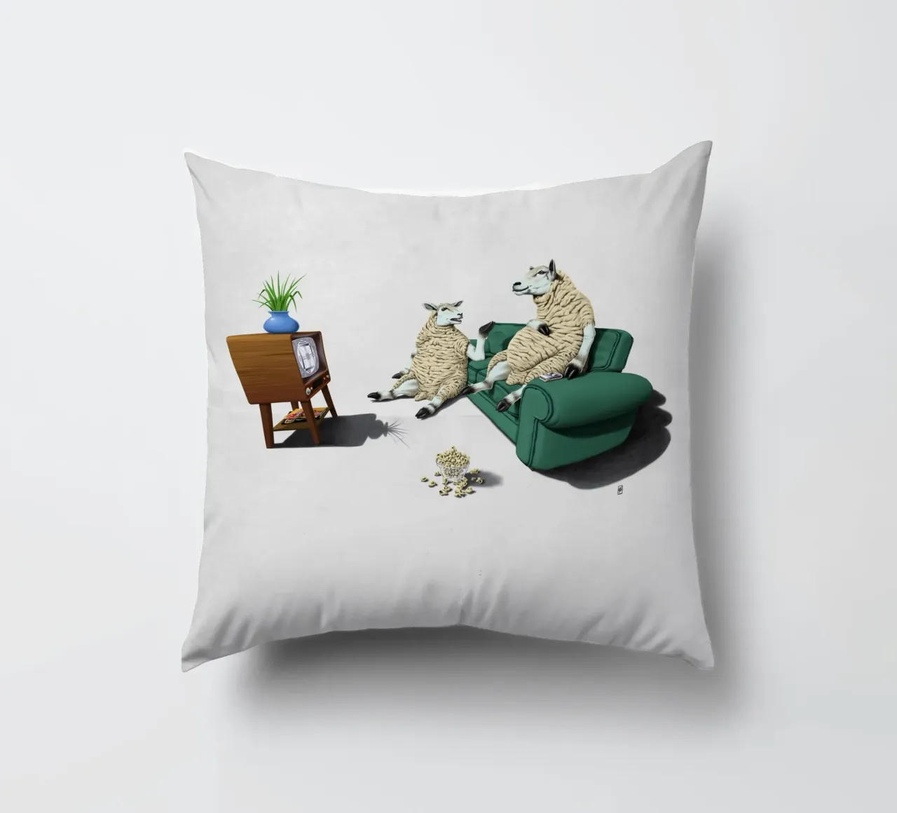 Sheep (Wordless) cuscino da Rob Art | Illustration