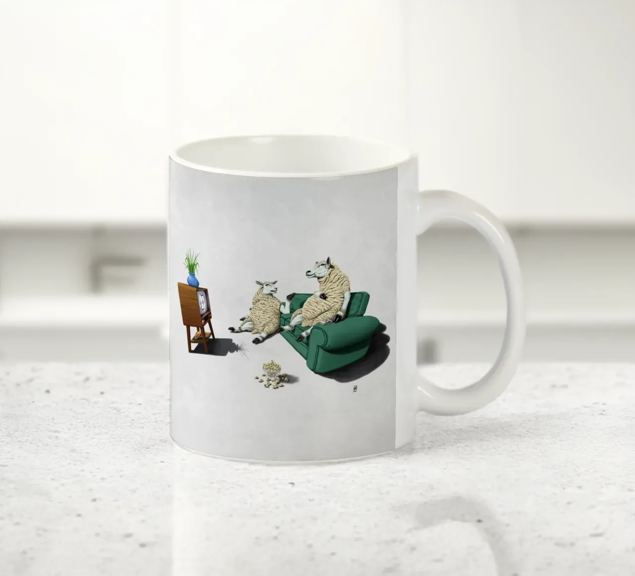 Sheep (Wordless) tazza in ceramica da Rob Art | Illustration