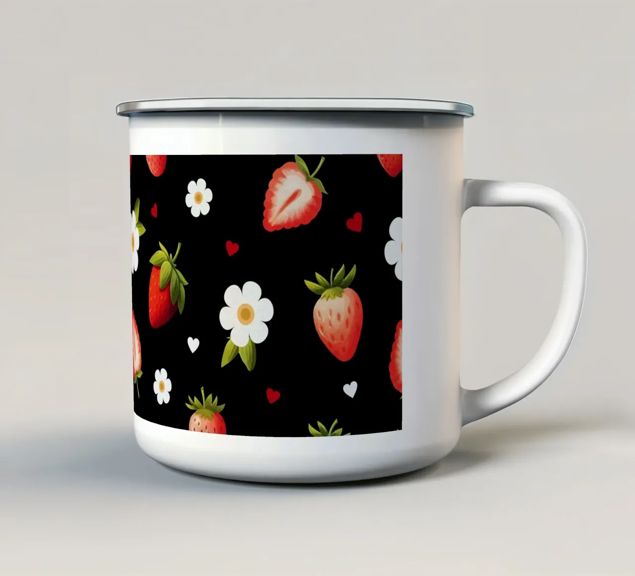 Strawberries tazza in smalto da Vivi Nicolin