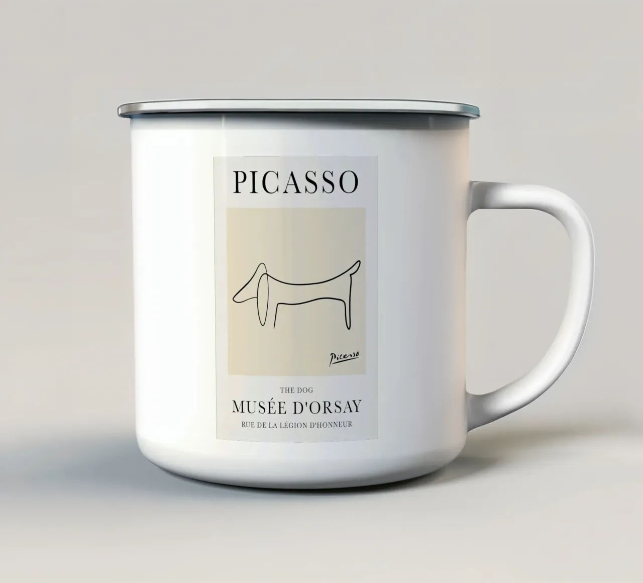 Picasso Dog Line tazza in smalto da Jam Poster