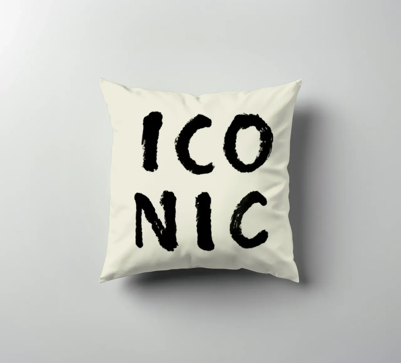 Iconic - Typography decorative cushion by intemporalis