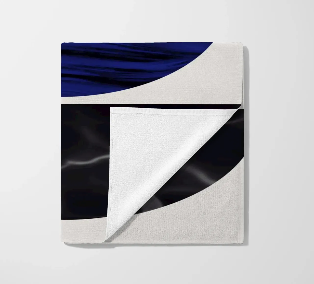 Luxe blauw en grijs nordic art 06 strandhanddoek van Little Dean