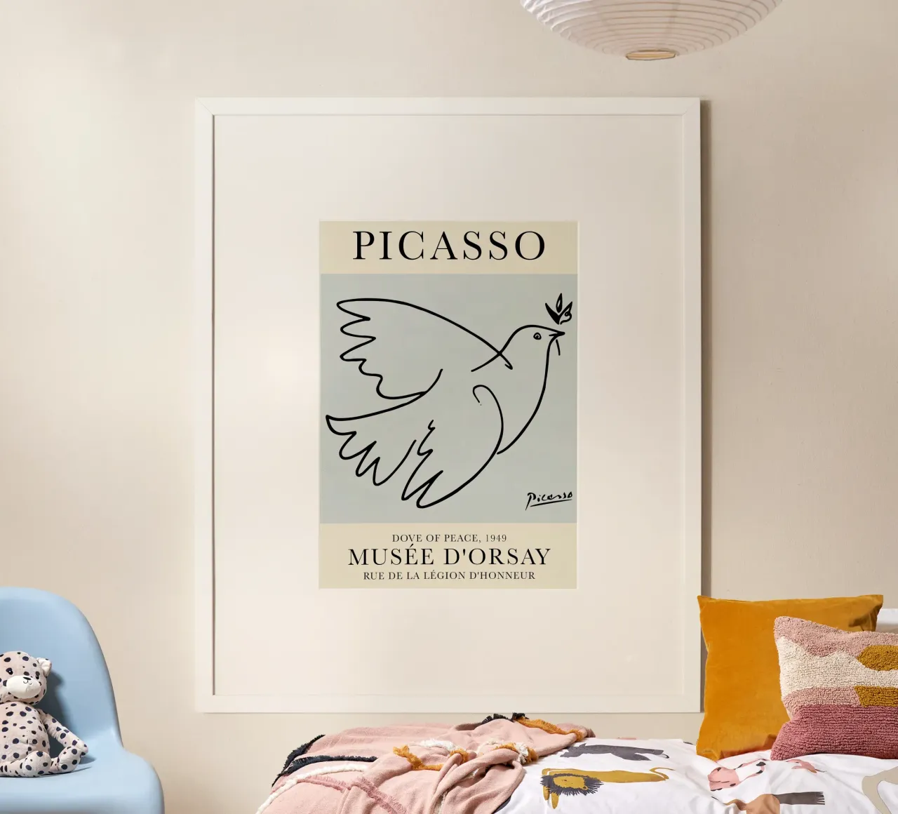 Picasso Colomba della pace 1949 poster con telaio in alluminio da Jam Poster