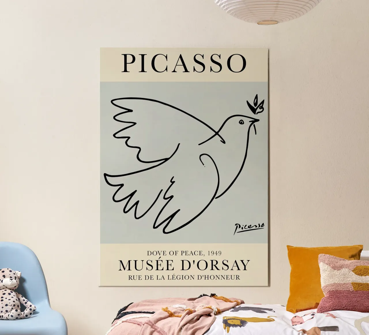 Picasso Colomba della pace 1949 poster con telaio in alluminio da Jam Poster