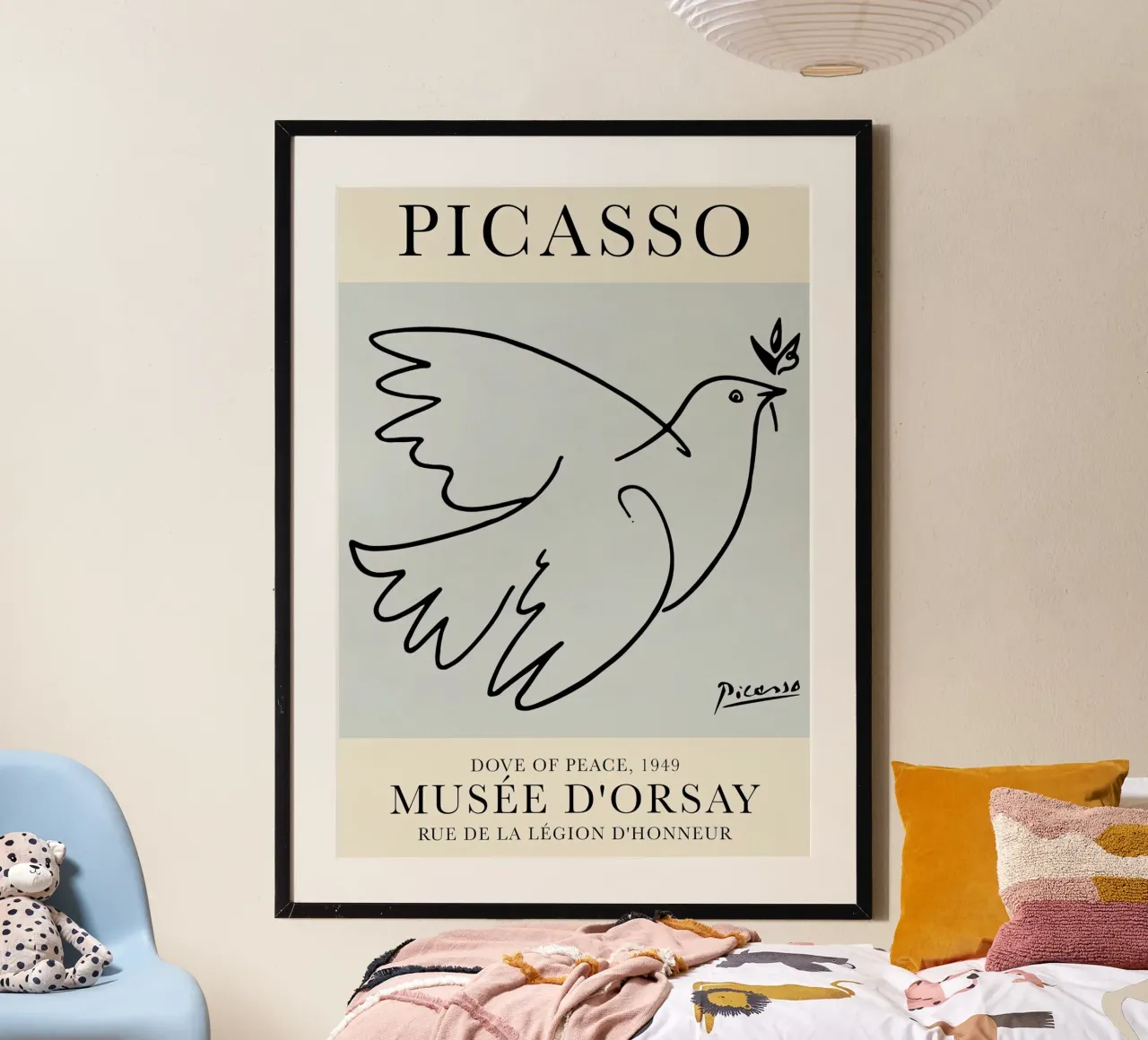 Picasso Colomba della pace 1949 poster con telaio in alluminio da Jam Poster
