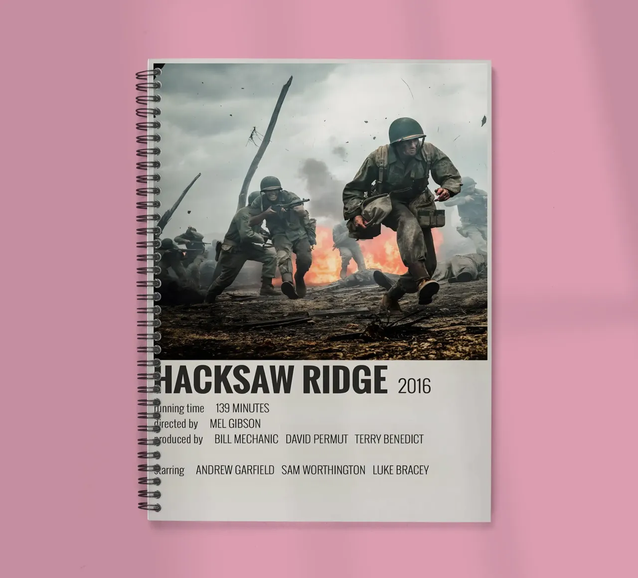 HACKSAW RIDGE 2016 spiral notebook by MVFminimalist