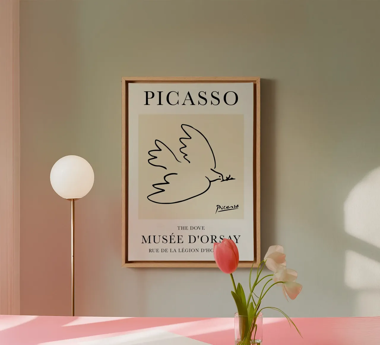 Picasso Colomba della pace tela con Cornice a cassetta da Jam Poster