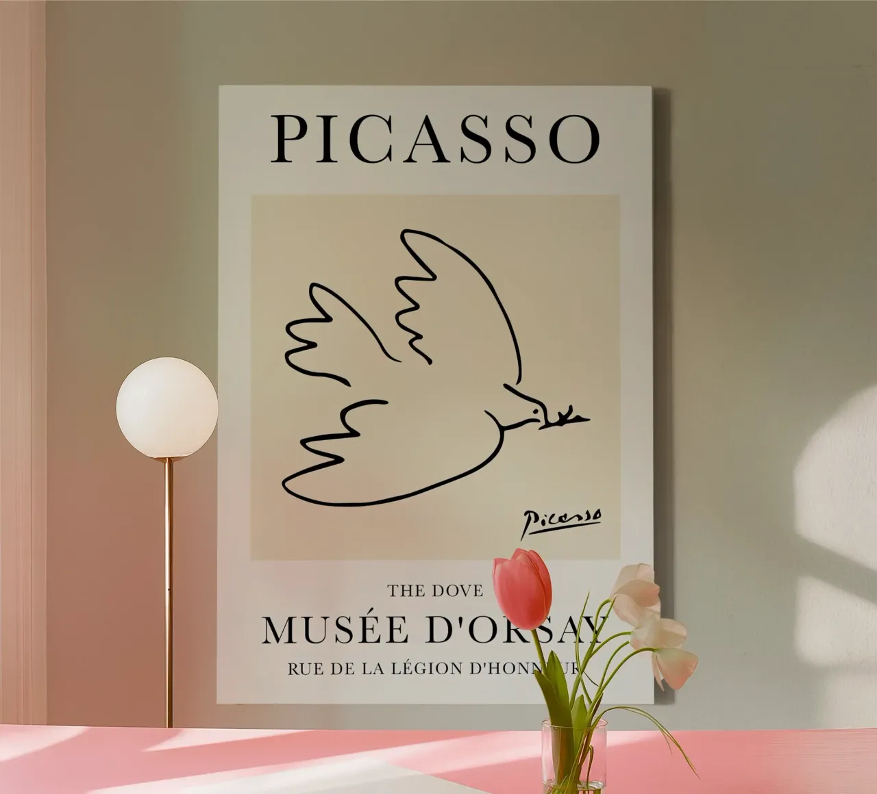 Picasso Colomba della pace tela con Cornice a cassetta da Jam Poster