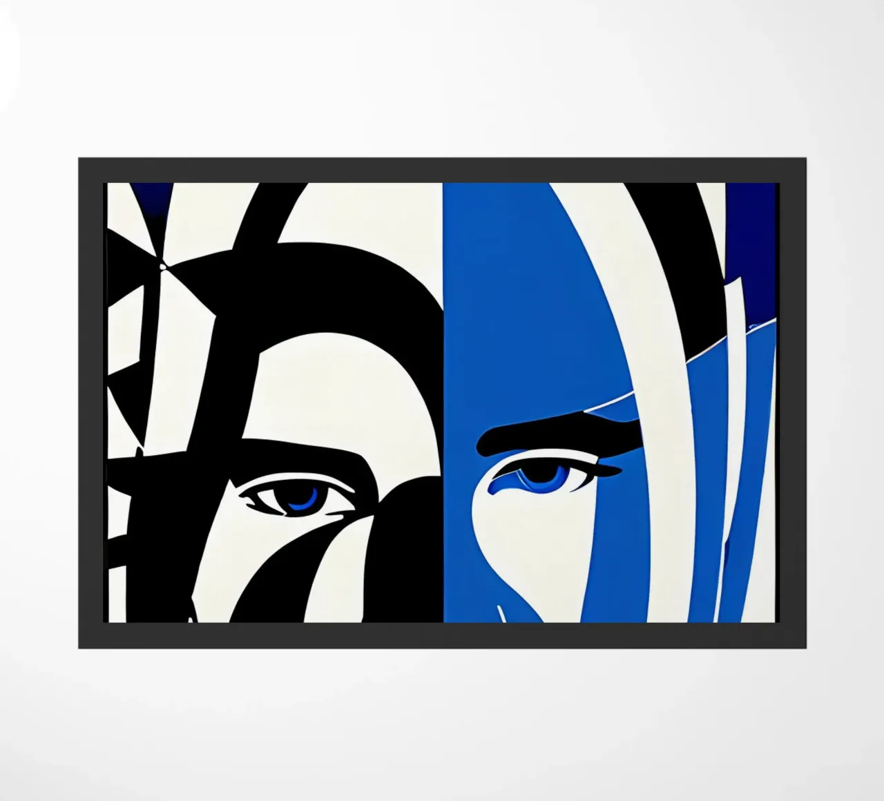 Abstrakt Gesicht Blau Schwarz zerbino da kosinsart.gallery