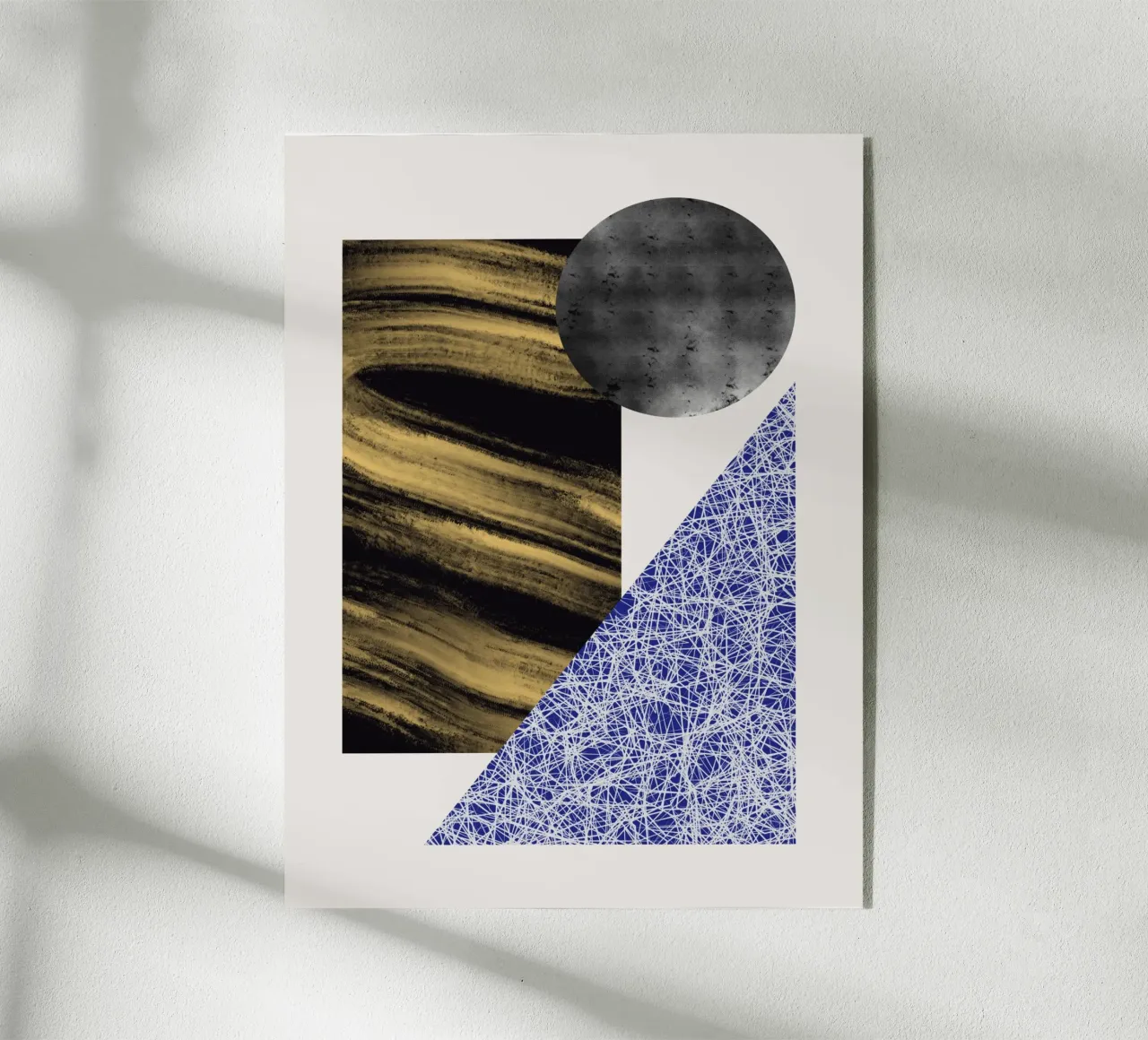 Luxe blauw en grijs nordic art 07 acryl van Little Dean