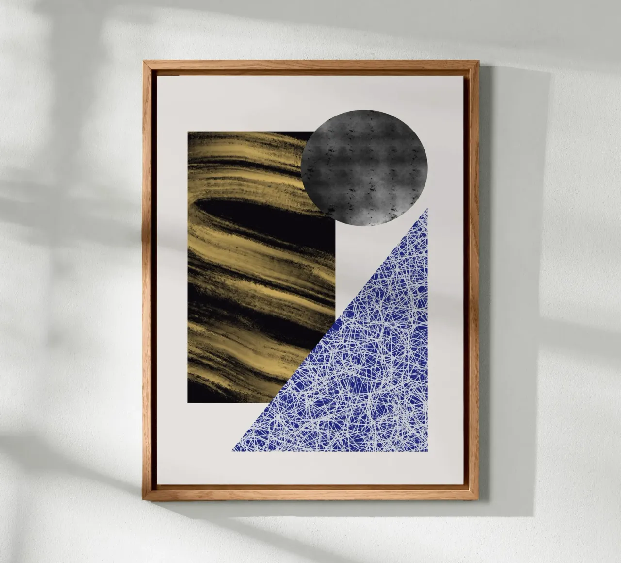 Luxe blauw en grijs nordic art 07 aluminium-dibond van Little Dean