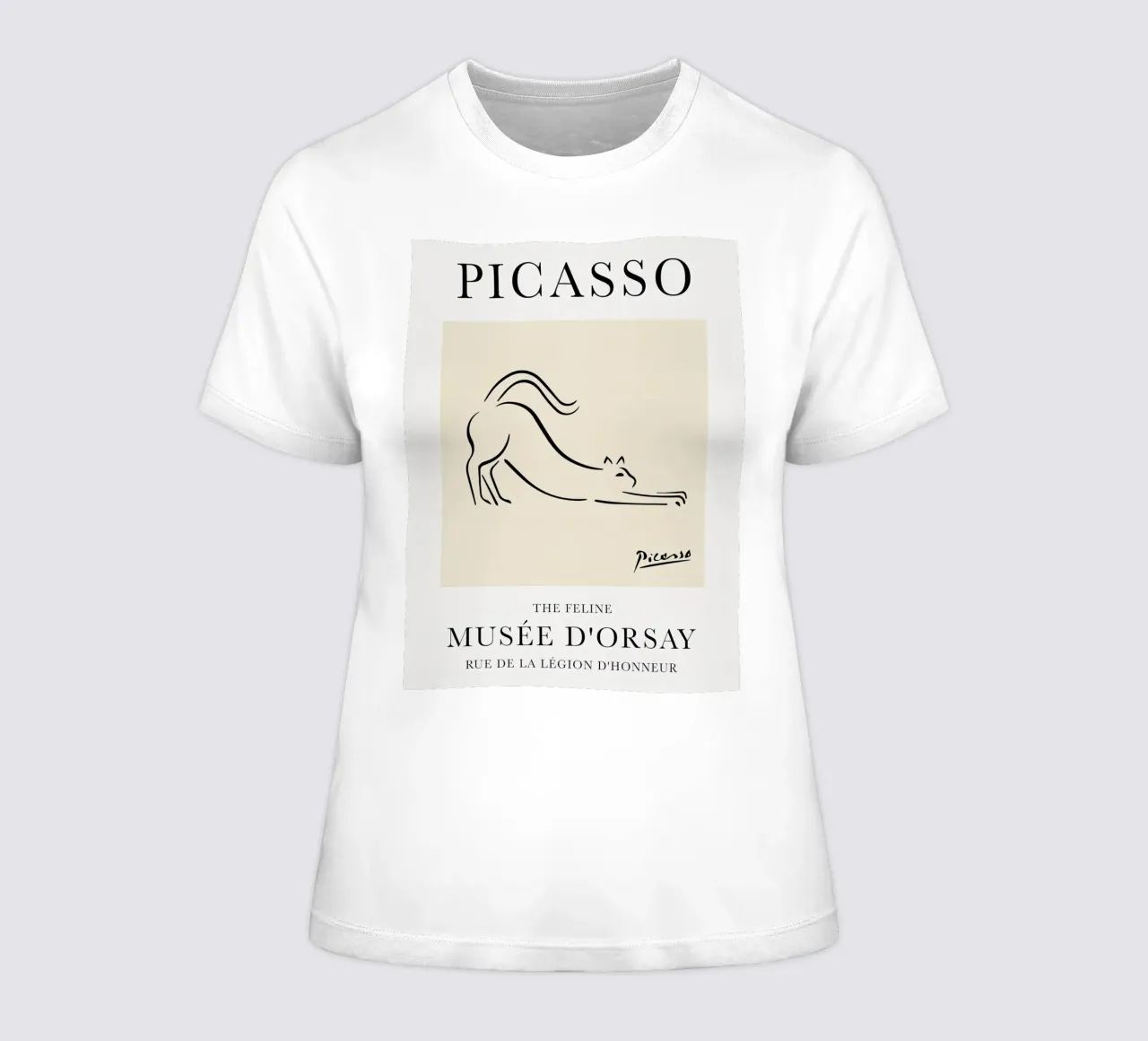 Linea Picasso Feline Sketch Cat t-shirt da donna da Jam Poster