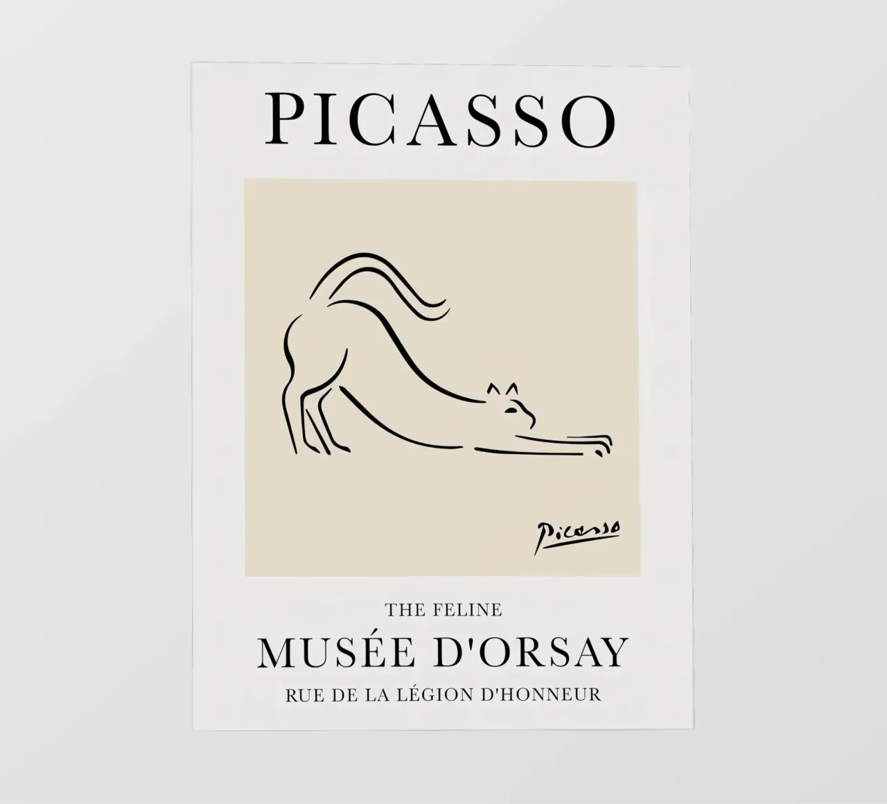 Linea Picasso Feline Sketch Cat telo in pvc da Jam Poster
