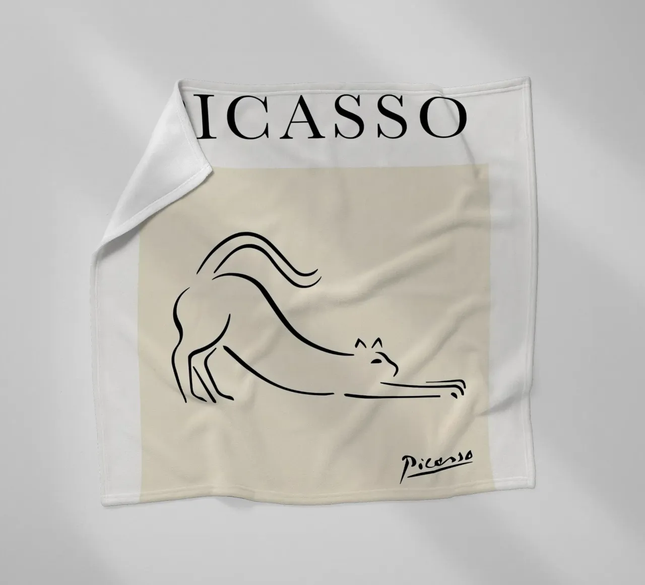 Linea Picasso Feline Sketch Cat coperta in pile da Jam Poster