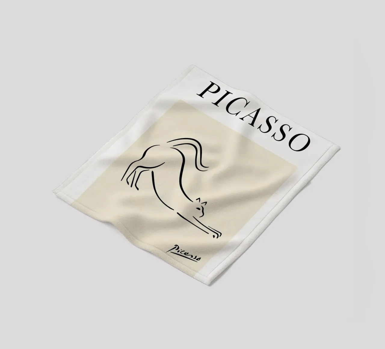 Linea Picasso Feline Sketch Cat coperta in pile da Jam Poster