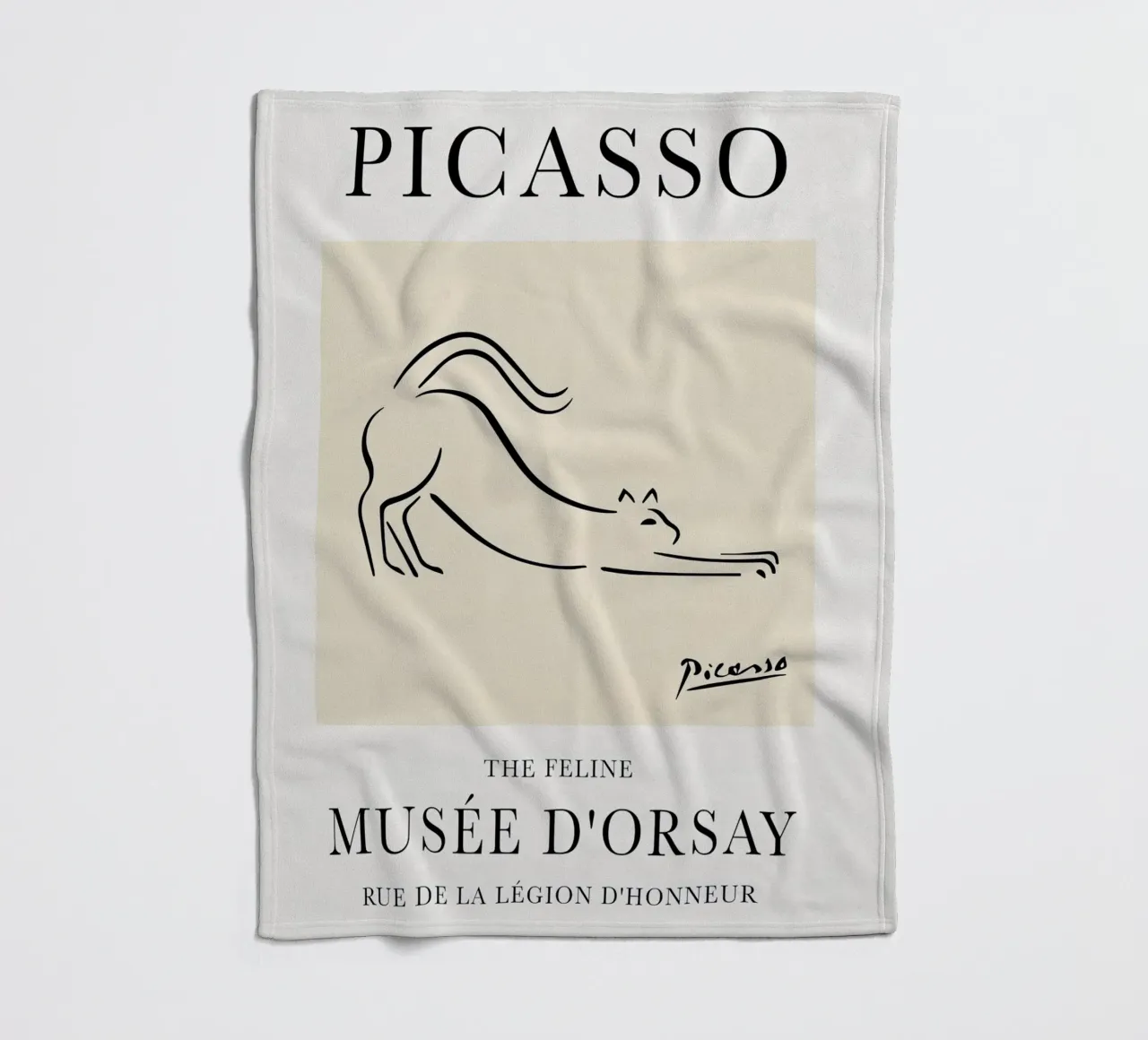 Linea Picasso Feline Sketch Cat coperta in pile da Jam Poster