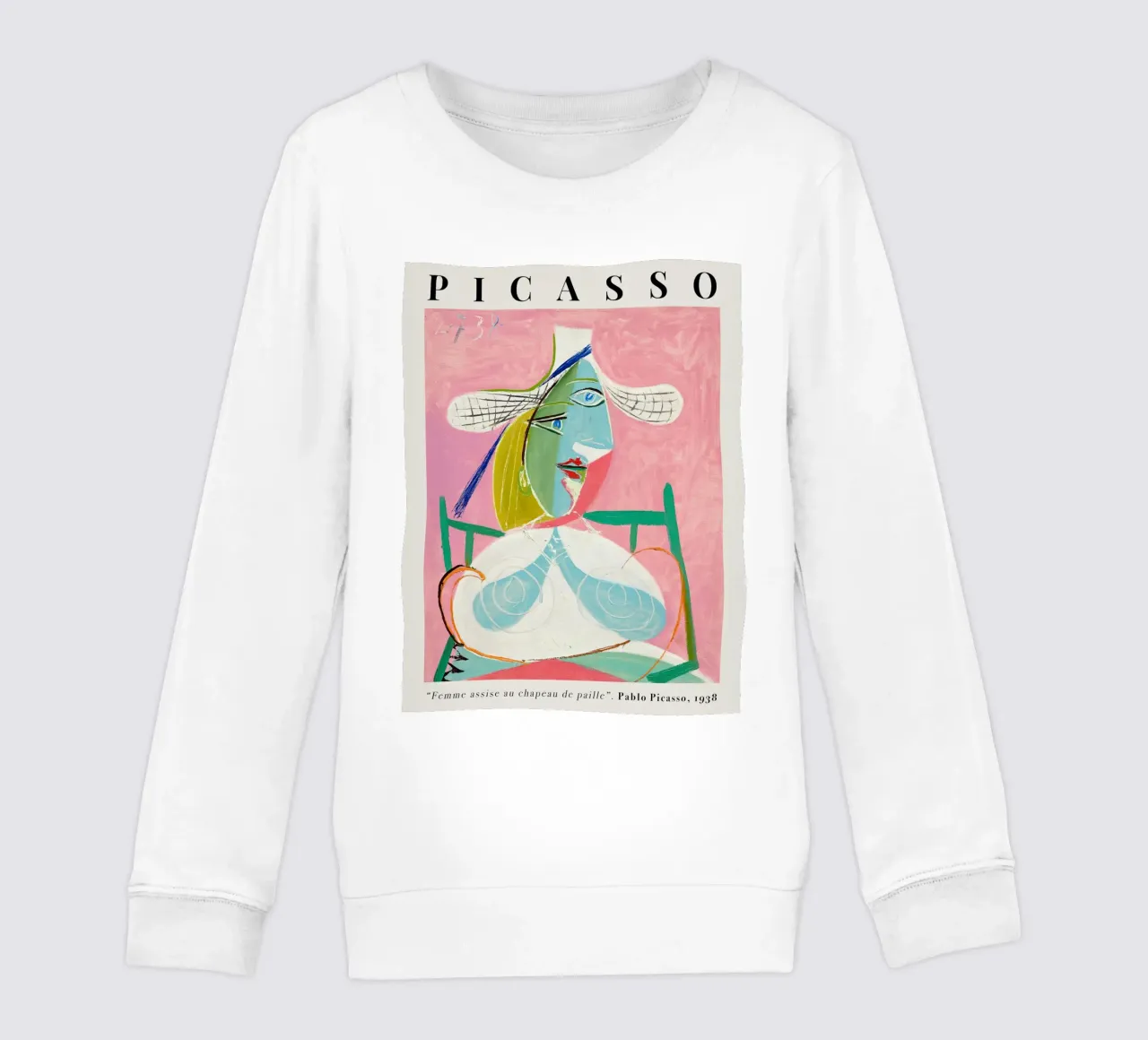 Picasso Sitzende Frau mit Strohhut 1938 Kinder Sweatshirt von Jam Poster