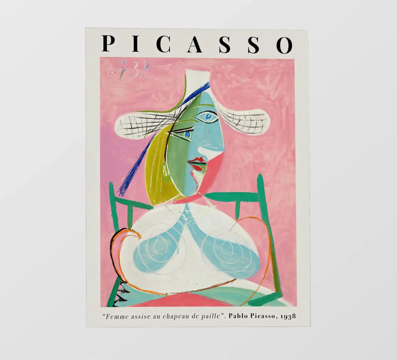 Picasso Seated Woman with a Straw Hat 1938 backlit film by Jam Poster