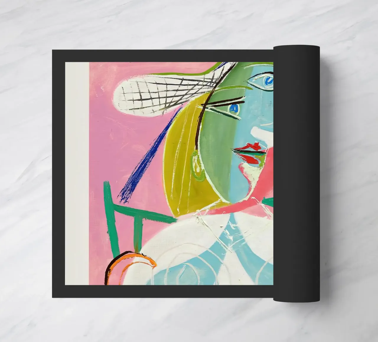 Picasso Seated Woman with a Straw Hat 1938 doormat by Jam Poster