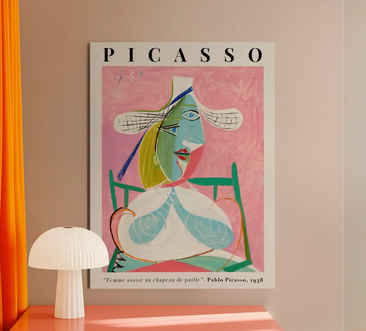 Picasso Seated Woman with a Straw Hat 1938 forex plate by Jam Poster