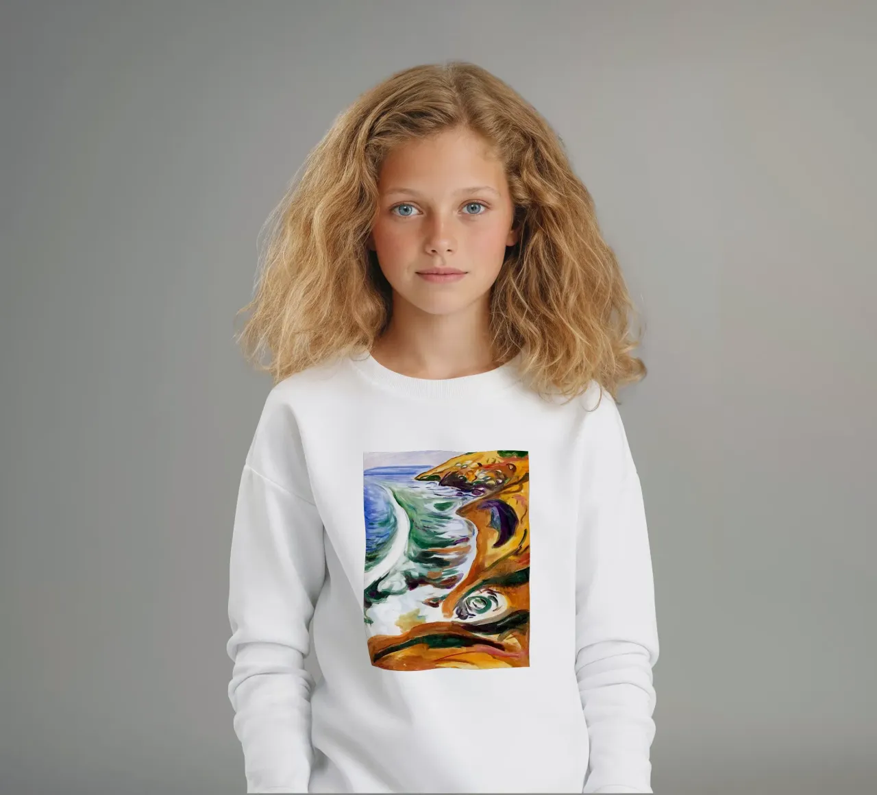 schöne Küstenlinie Kinder Sweatshirt von cupcup art