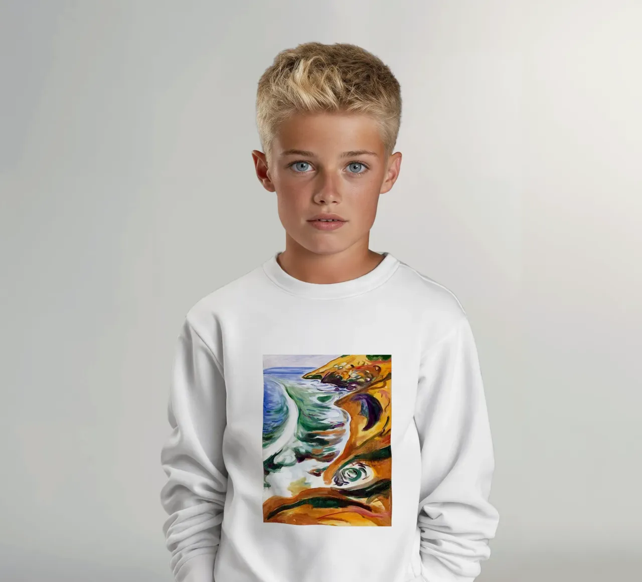 schöne Küstenlinie Kinder Sweatshirt von cupcup art