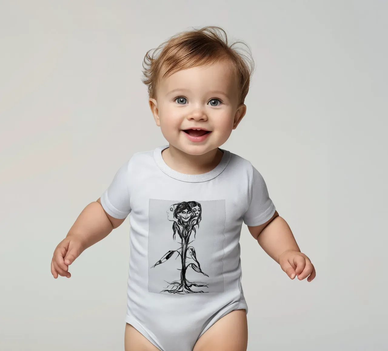 Mensch-Natur-Baum-Beziehung Kurzarm Babybody von cupcup art