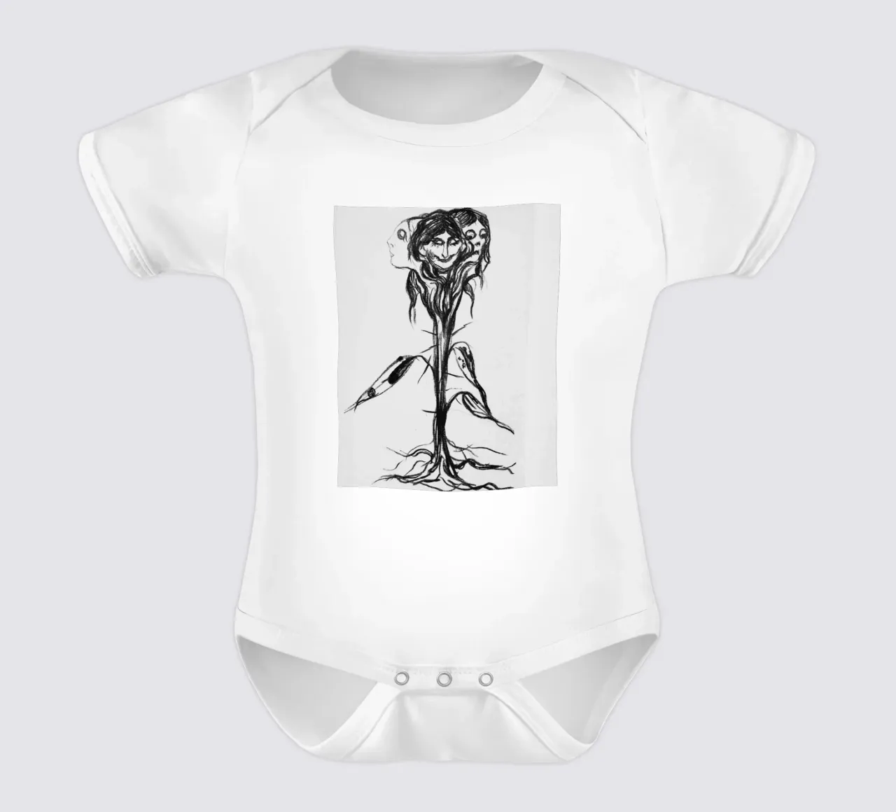 Mensch-Natur-Baum-Beziehung Kurzarm Babybody von cupcup art