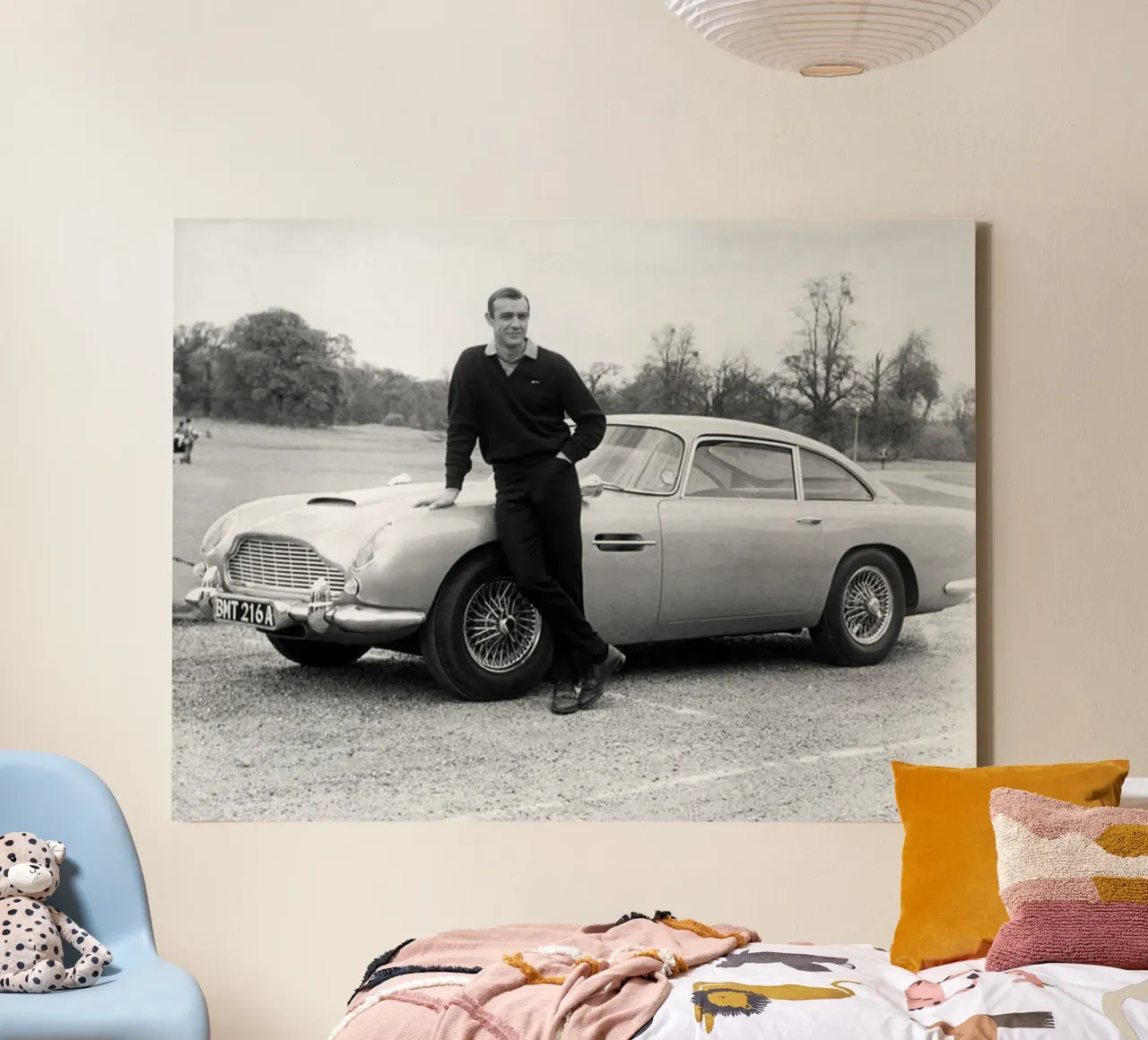 Il Sean con auto retrò tela da Martin studio