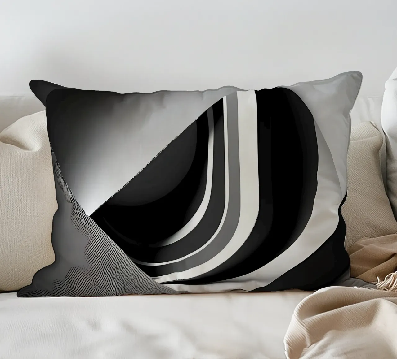 Abstrakt Würfel Grau und Weiß cuscino da kosinsart.gallery