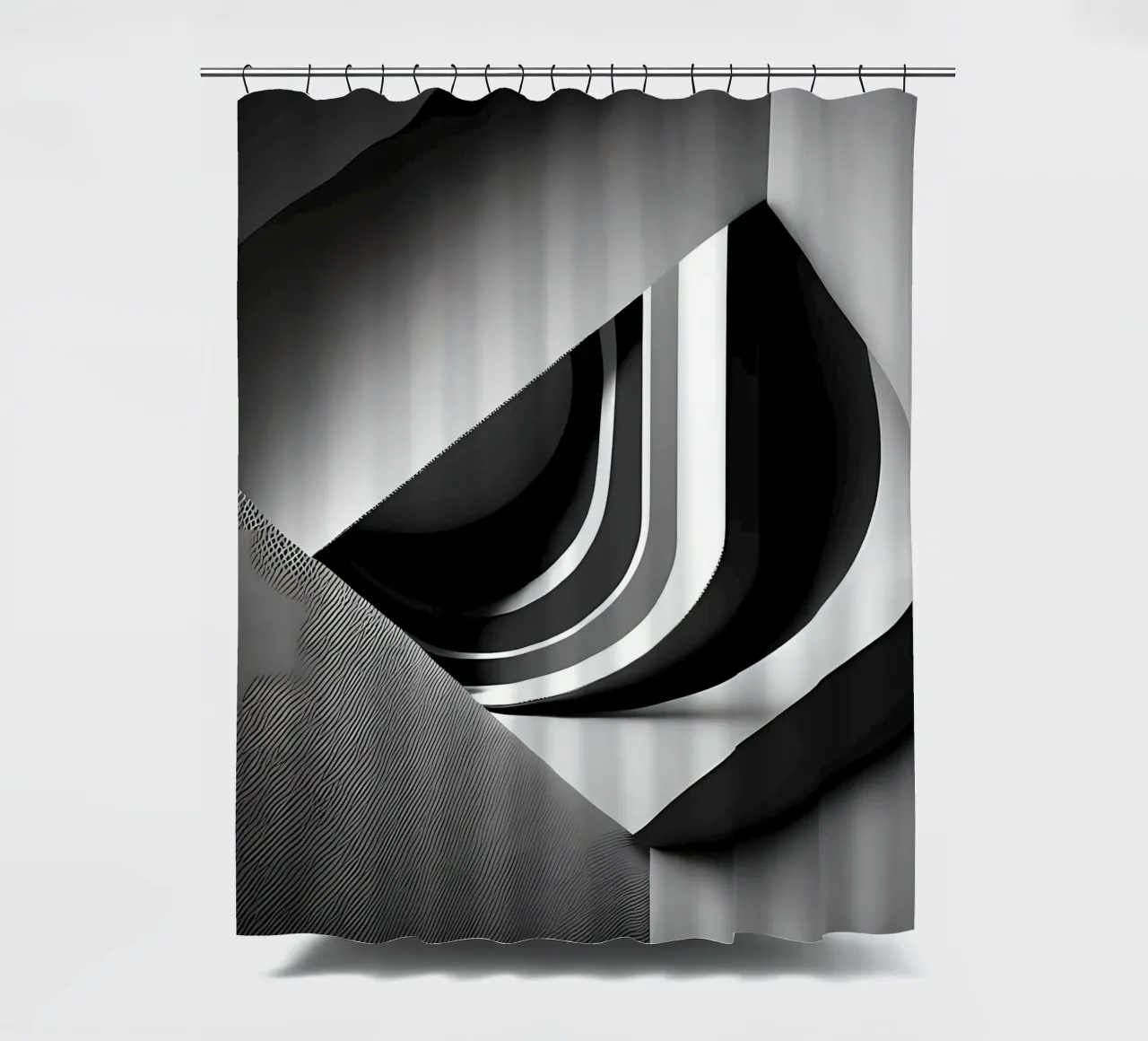 Abstrakt Würfel Grau und Weiß shower curtain by kosinsart.gallery