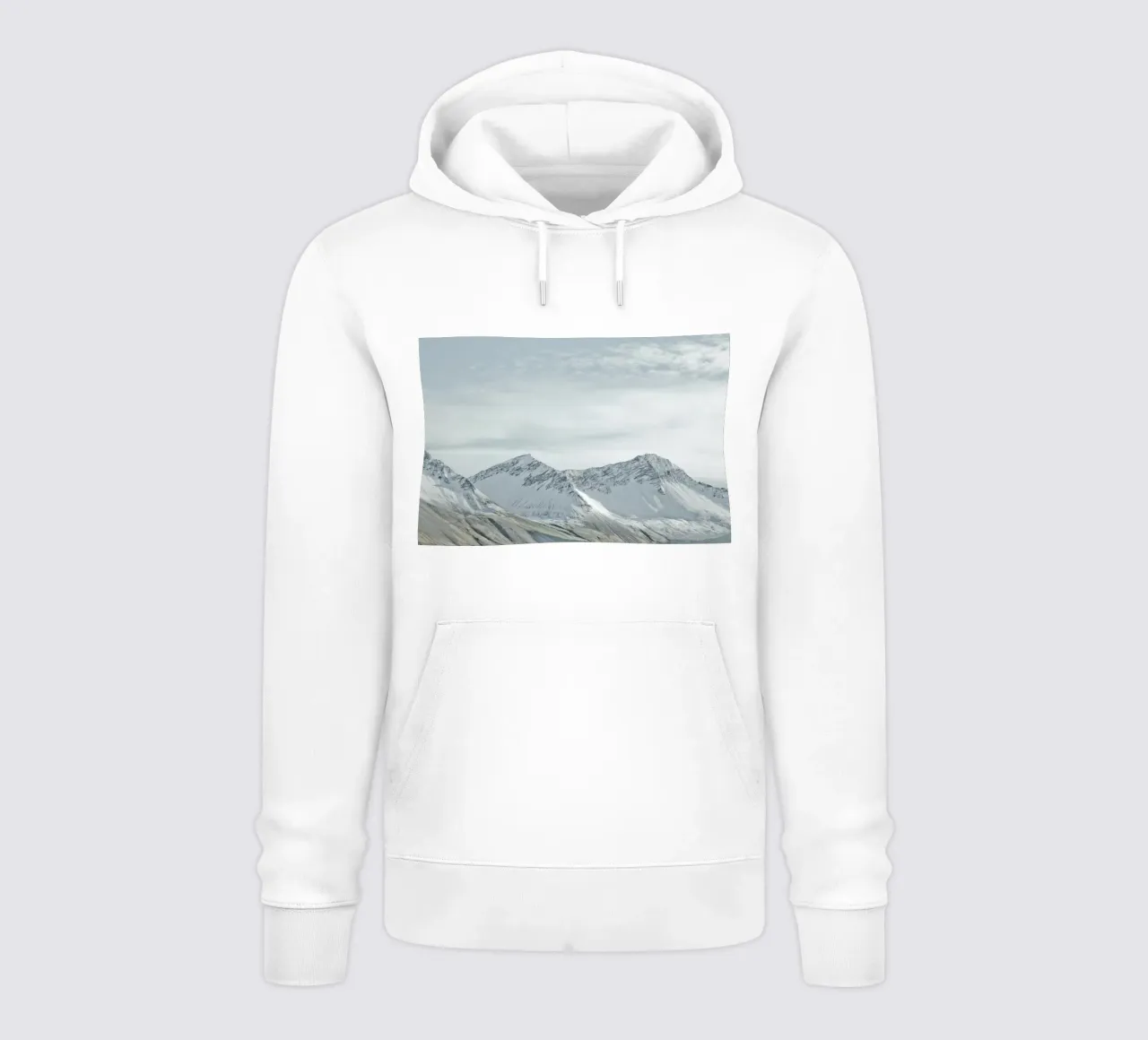 Islanda Montagne di neve felpa con cappuccio da KISSA STUDIO