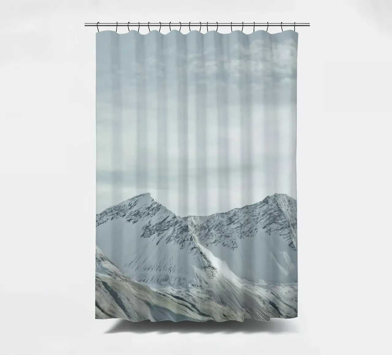Iceland Snow Mountains shower curtain by KISSA STUDIO