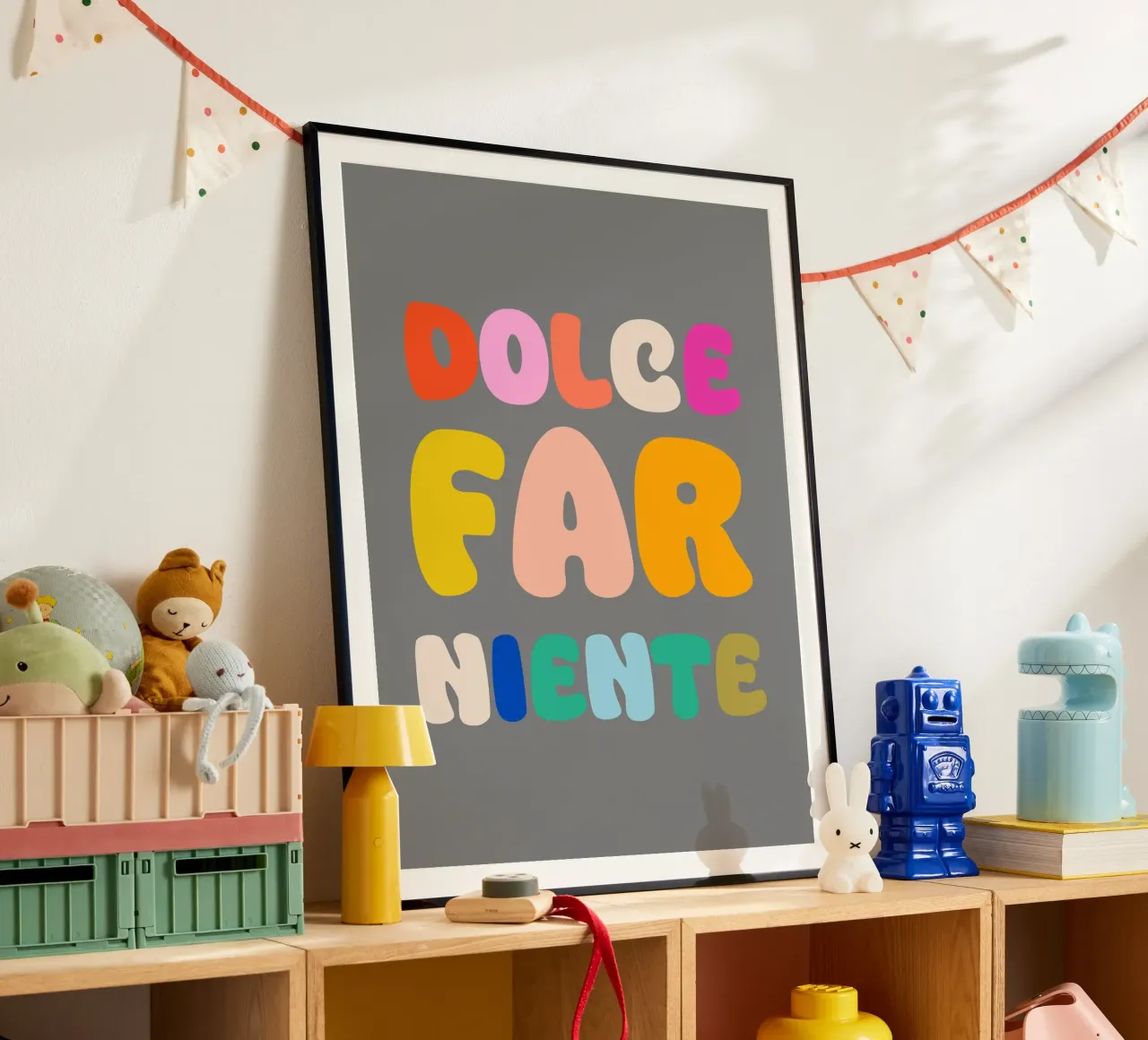 Dolce far niente poster con telaio in legno da susanapaz