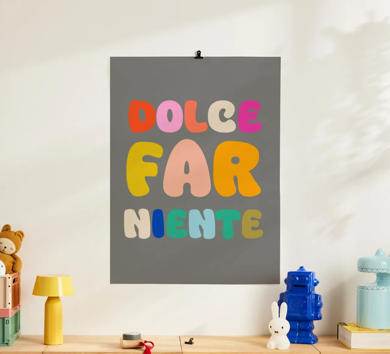 Dolce far niente poster con telaio in legno da susanapaz