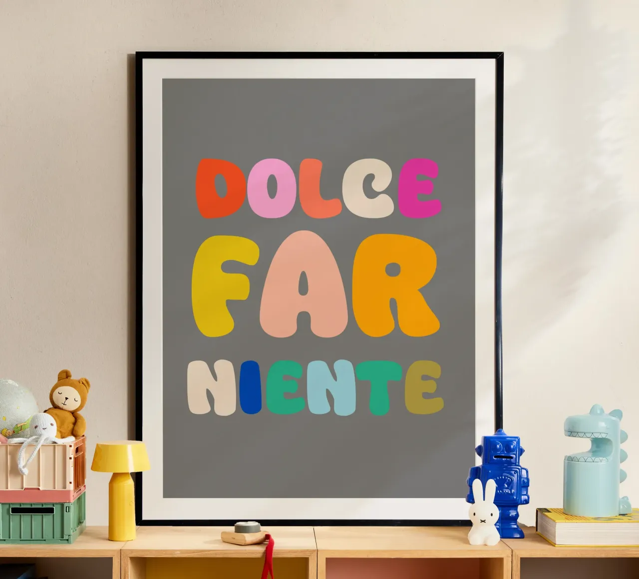 Dolce far niente poster con telaio in legno da susanapaz