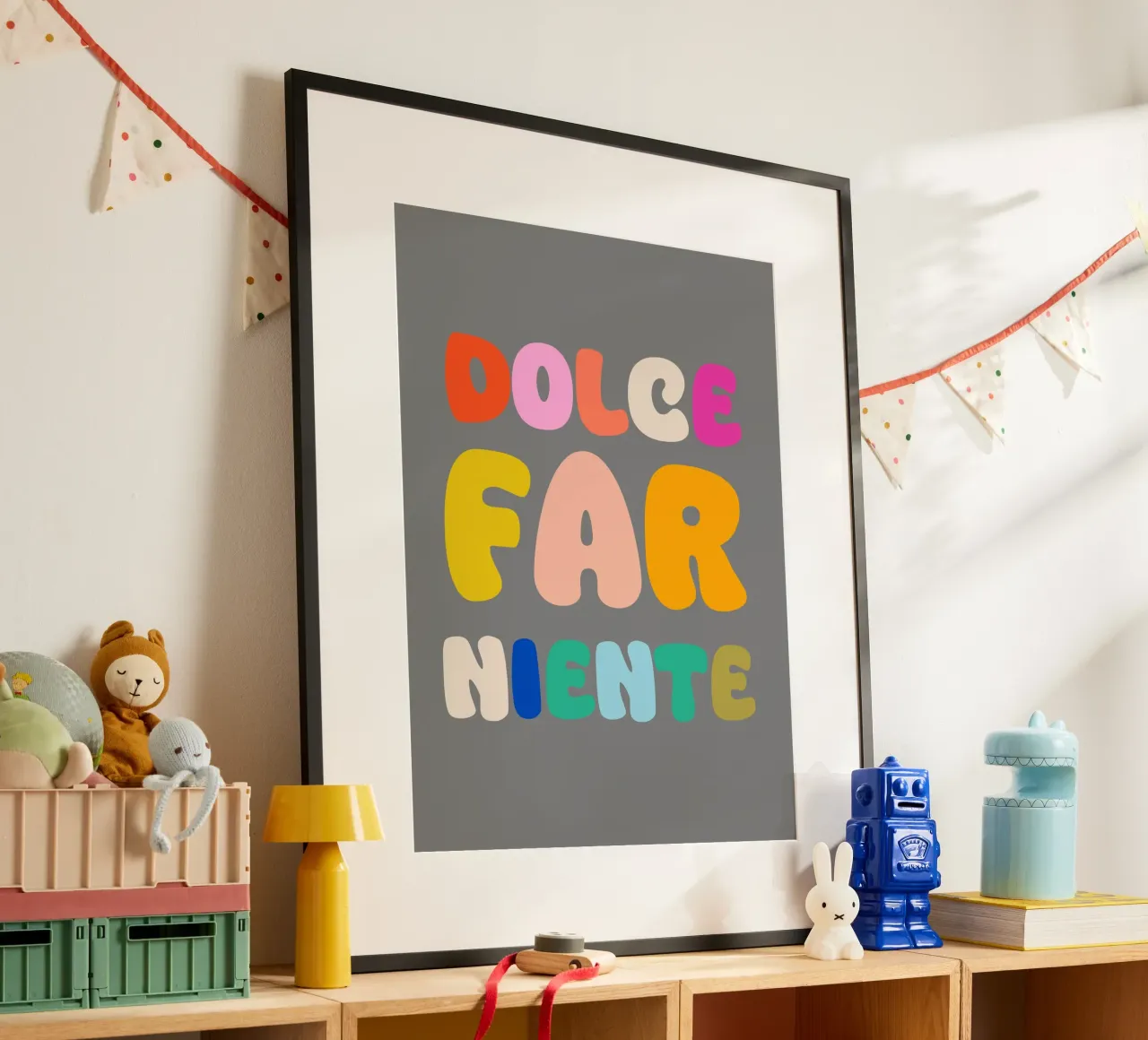 Dolce far niente poster con telaio in legno da susanapaz