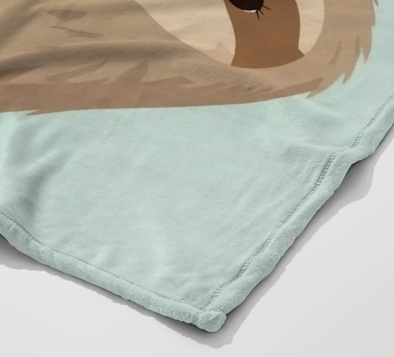 Simpatico bradipo dei cartoni animati appeso a testa in giù a un ramo marrone coperta in pile da DesignDoodle