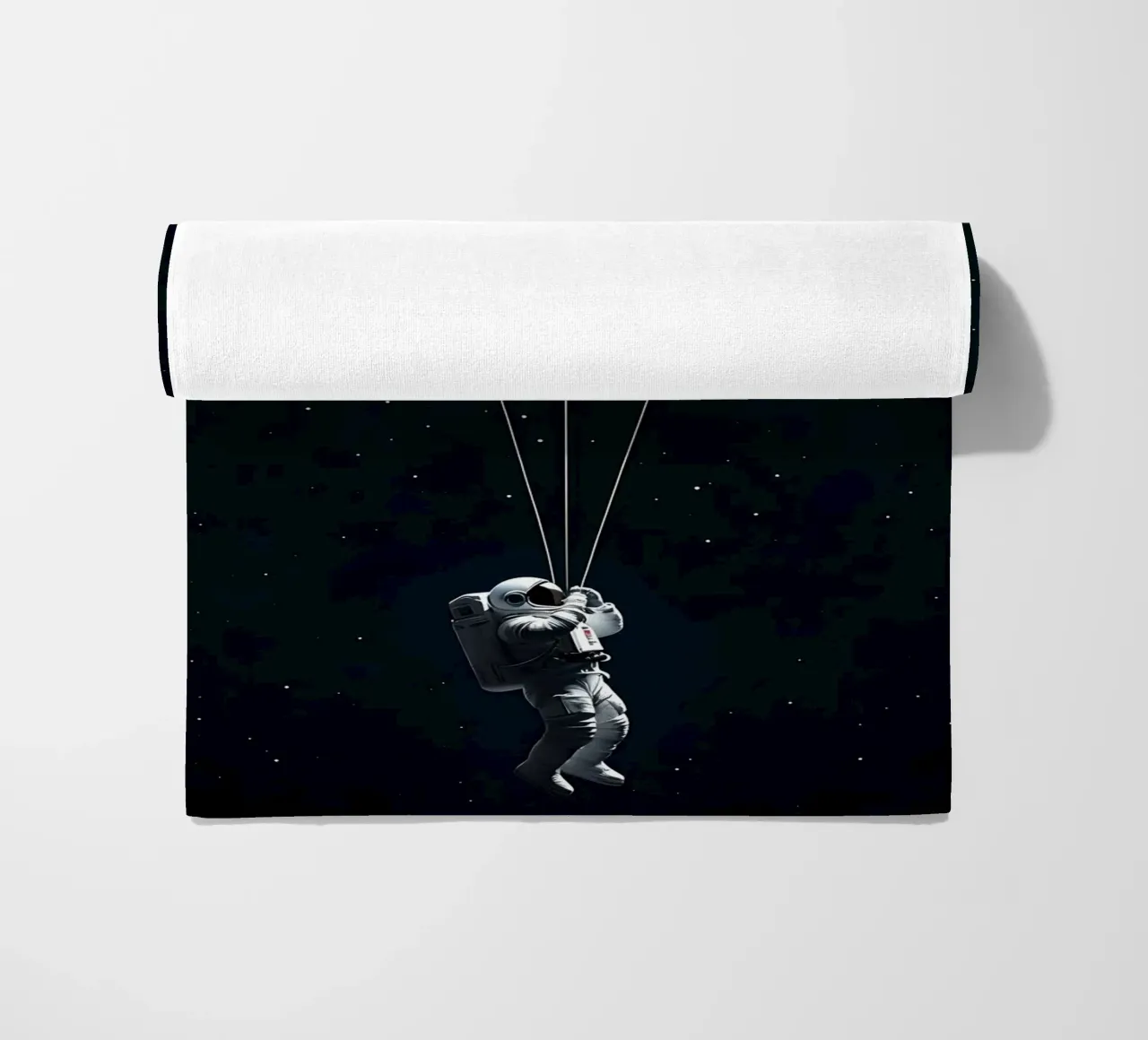 Astronaut with Planet Balloons in Space beach towel by 🥝 KIWI STORE