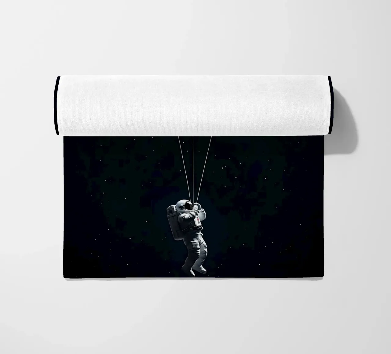 Astronaut with Planet Balloons in Space beach towel by 🥝 KIWI STORE