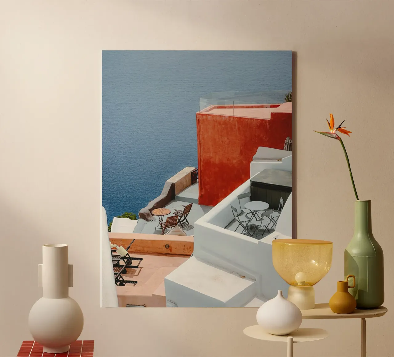 Santorini Balconies canvas by Thilo Grøsch