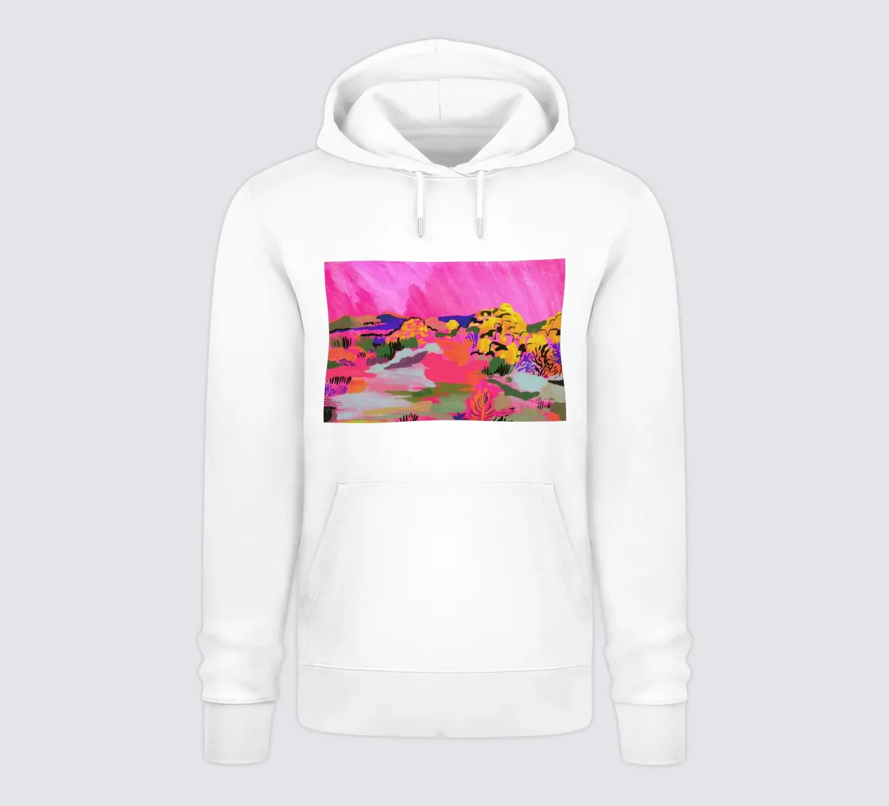 Pink Landscaspe felpa con cappuccio da Sonia Brittain
