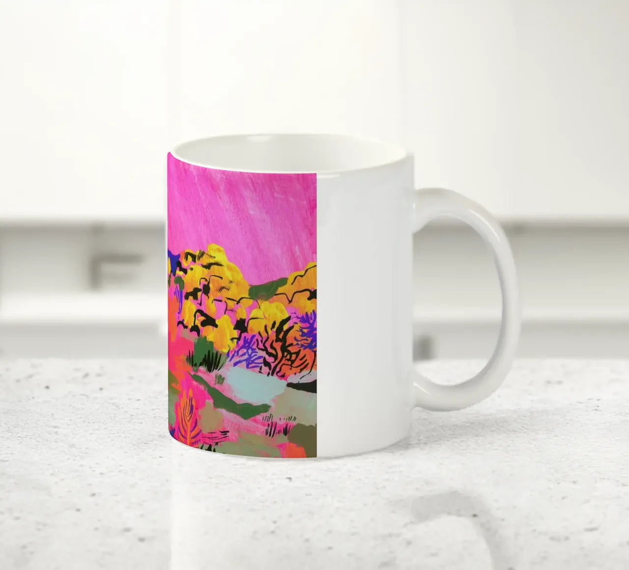 Pink Landscaspe tazza in ceramica da Sonia Brittain