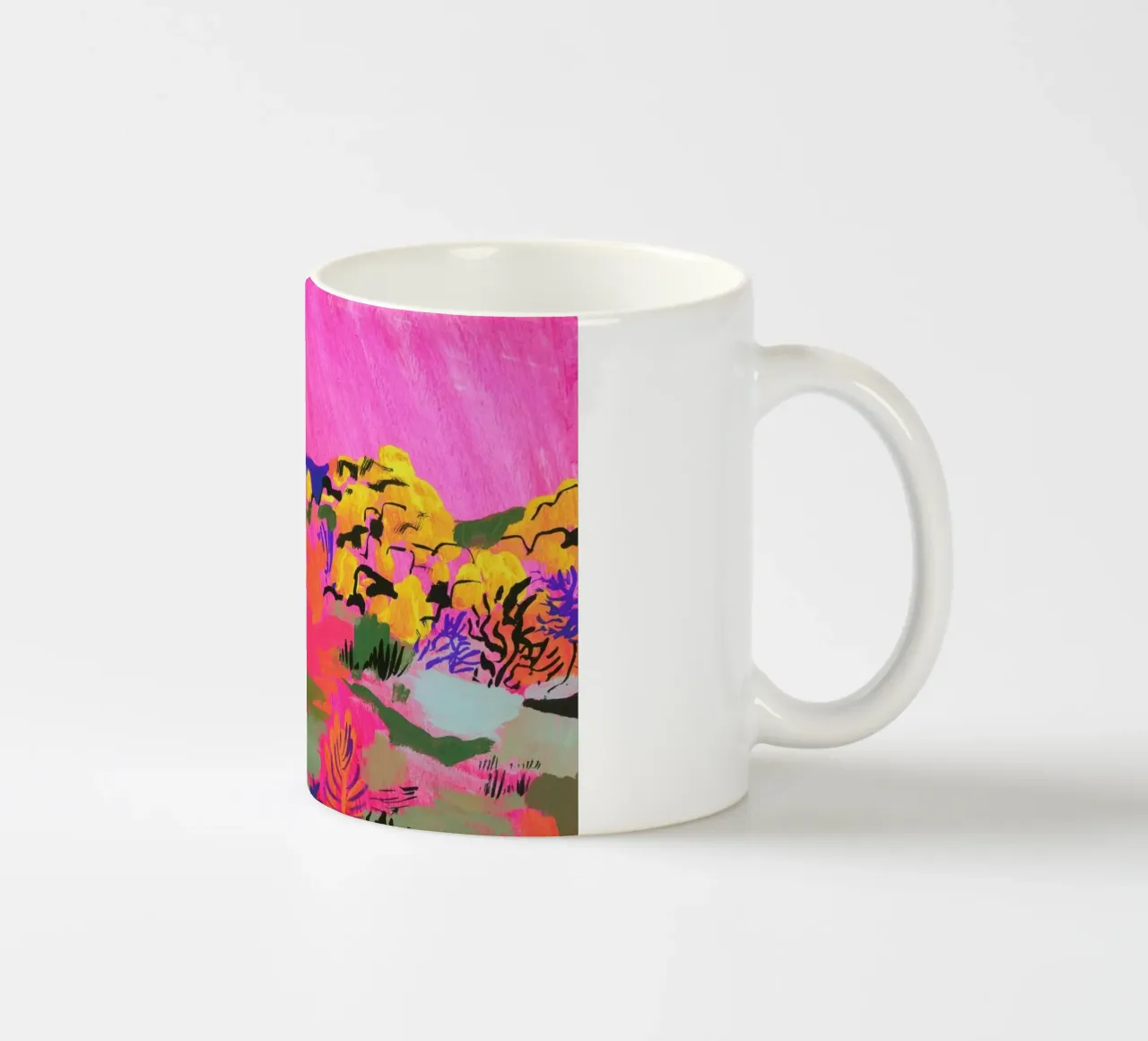 Pink Landscaspe tazza in ceramica da Sonia Brittain