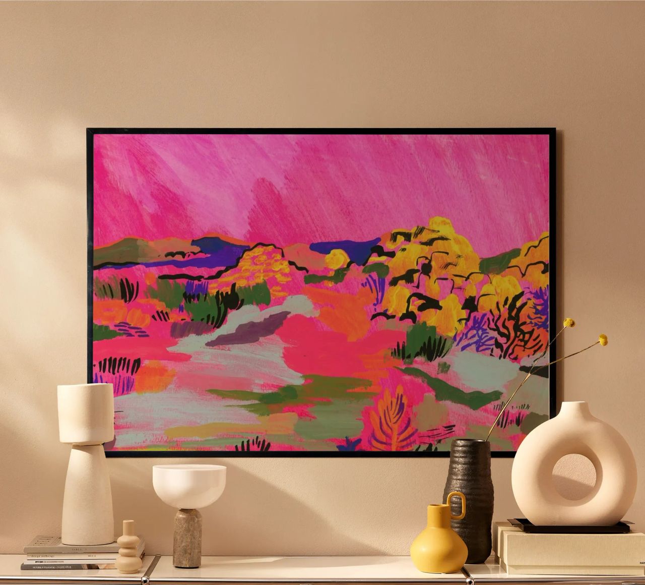 Pink Landscaspe Poster von Sonia Brittain