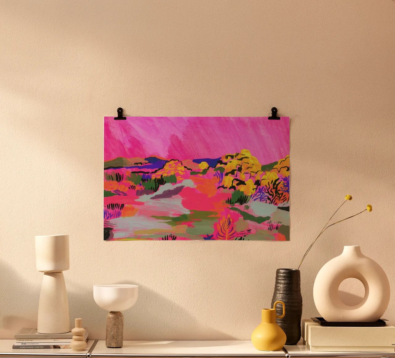Pink Landscaspe Poster von Sonia Brittain