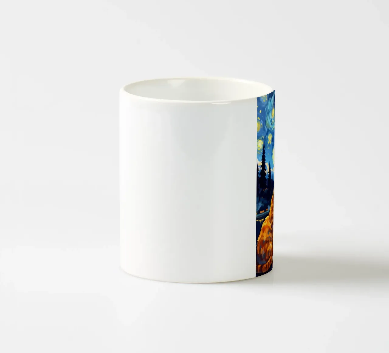 Gatto beve birra Serata stellare tazza in ceramica da Fleur de Lys